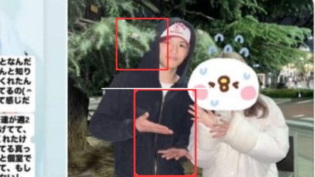 篠塚大輝と彼女ひーたんの流出画像の不自然な点マークアップ②