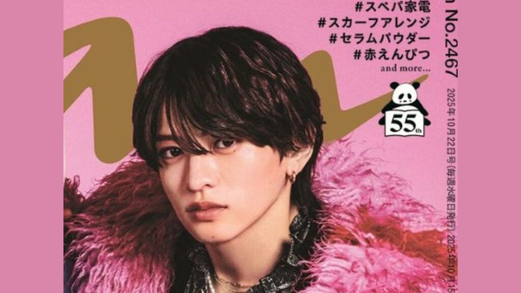 ピンクのもふもふの上着の猪俣周杜